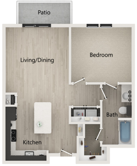 a floor plan of a two bedroom apartment at The  Conley